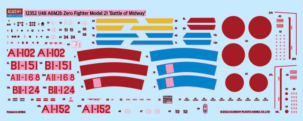 Academy 12352 1:48 Mitsubishi A6M2b Zero Fighter Model 21 "Battle of Midway"