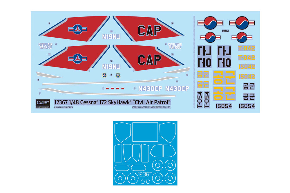 Academy 12367 1:48 US Civil Air Patrol Cessna 172 Skyhawk Light Aircraft