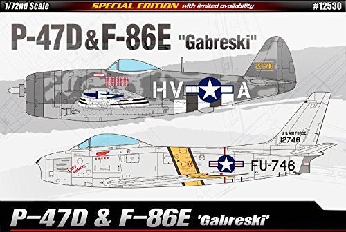 Academy 12530 1:72 Republic P-47D Thunderbolt & North-American F-86E 'Gabreski '2 in 1' Limited Edition