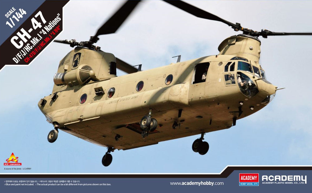 Academy 12624 1:144 Boeing CH-47 D/F/J/HC Mk 1 Chinook '4 Nations'