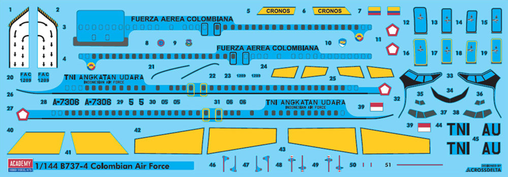 Academy 12639 1:144 Boeing 737 Colombian Air Force