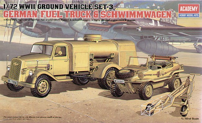 Academy 13401 1:72 WWII German Fuel Truck and Schwimwagen