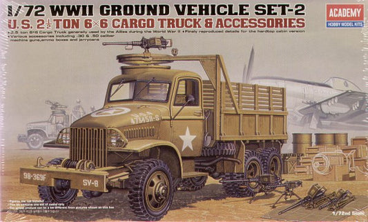 Academy 13402 1:72 WWII U.S. 6x6 Cargo Truck and Accessories