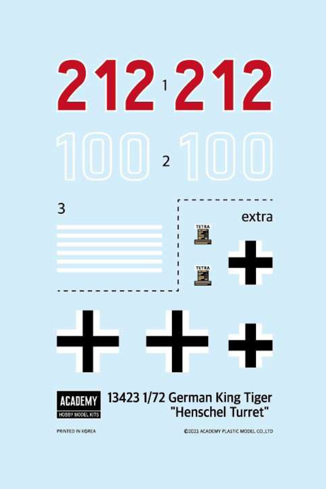 Academy 13423 1:72 German King Tiger 'Henschel Turret', 1944/45