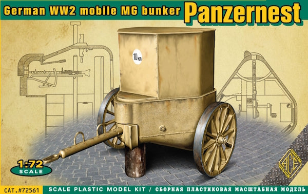 Ace 72561 1:72 WWII German Mobile Machine Gun Bunker Panzernest