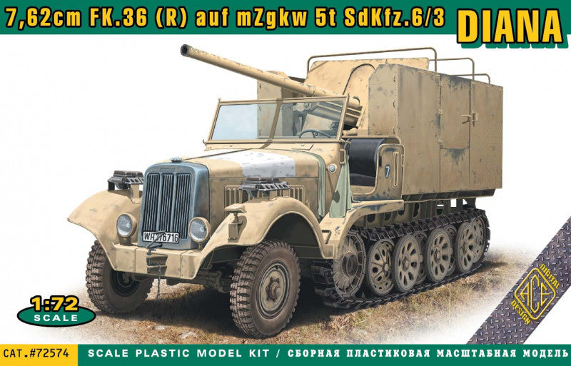 Ace 72574 1:72 Sd.Kfz.6/3 DIANA 7.62cm FK.36 (R) on mZgkw 5t