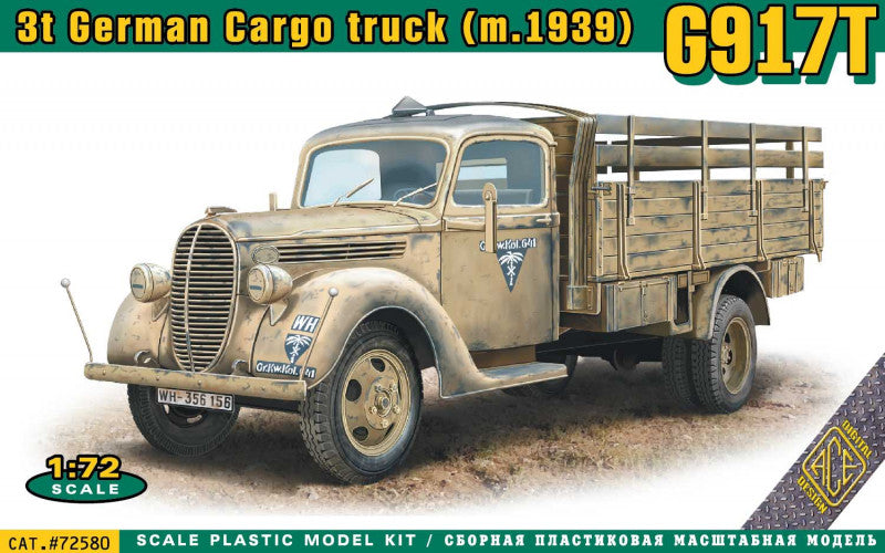 Ace 72580 1:72 G917T 3t German Cargo Truck (model 1939) with Metal Cab