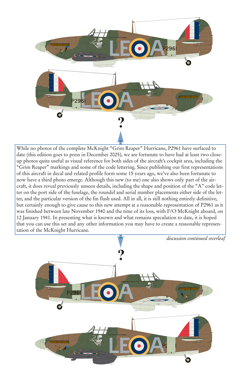 Aviaeology ADD24007-1 1:24 Hawker Hurricane Mk.I P2961 as LE-A of 242 Sqn, RAF McKnight aircraft (Full Set)