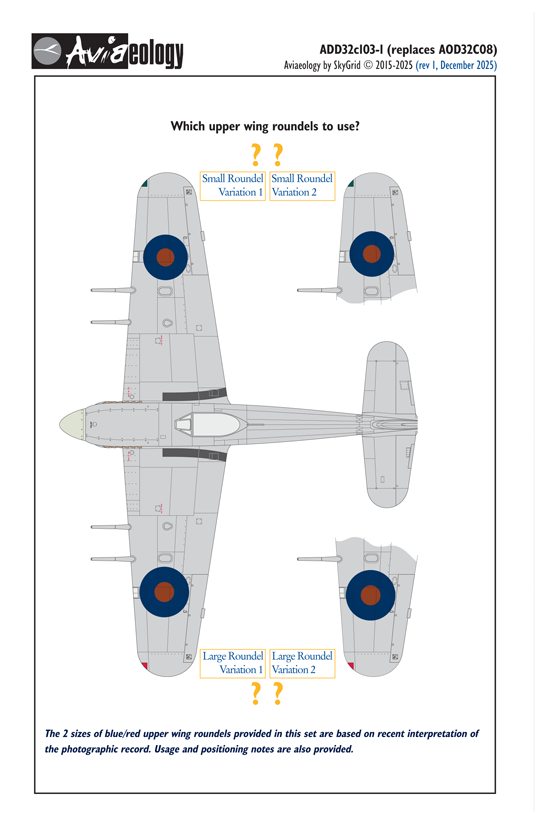 Aviaeology ADD32C103-1 1:32 Hawker Typhoon National Markings – Standard (May 1942-January 1945)