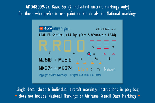 Aviaeology ADD48009-2X 1:48 Supermarine Spitfire FR.IXCs MJ518 & MK374 of 414 Squadron, 39 Wing, RCAF