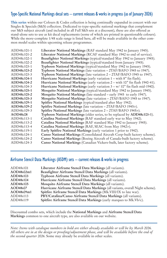 Aviaeology ADD48C103-2 1:48 Typhoon National Markings – Late (2TAF/BAFO Variation 1)