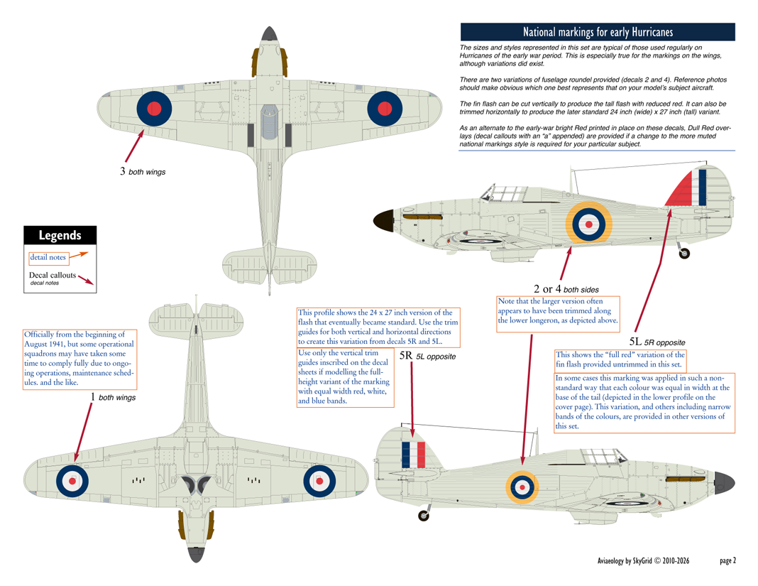 Aviaeology ADD48C104-1 1:48 Hurricane National Markings – Early Variation 1 [Mk.I Mk.IIB Mk.IIC]