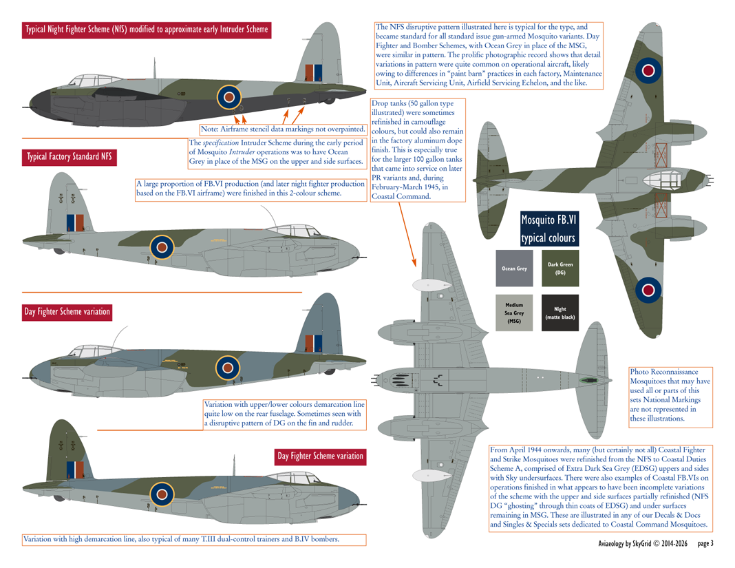 Aviaeology ADD48C105-2 1:48 de Havilland Mosquito National Markings – Typical early 1945 – early 1947