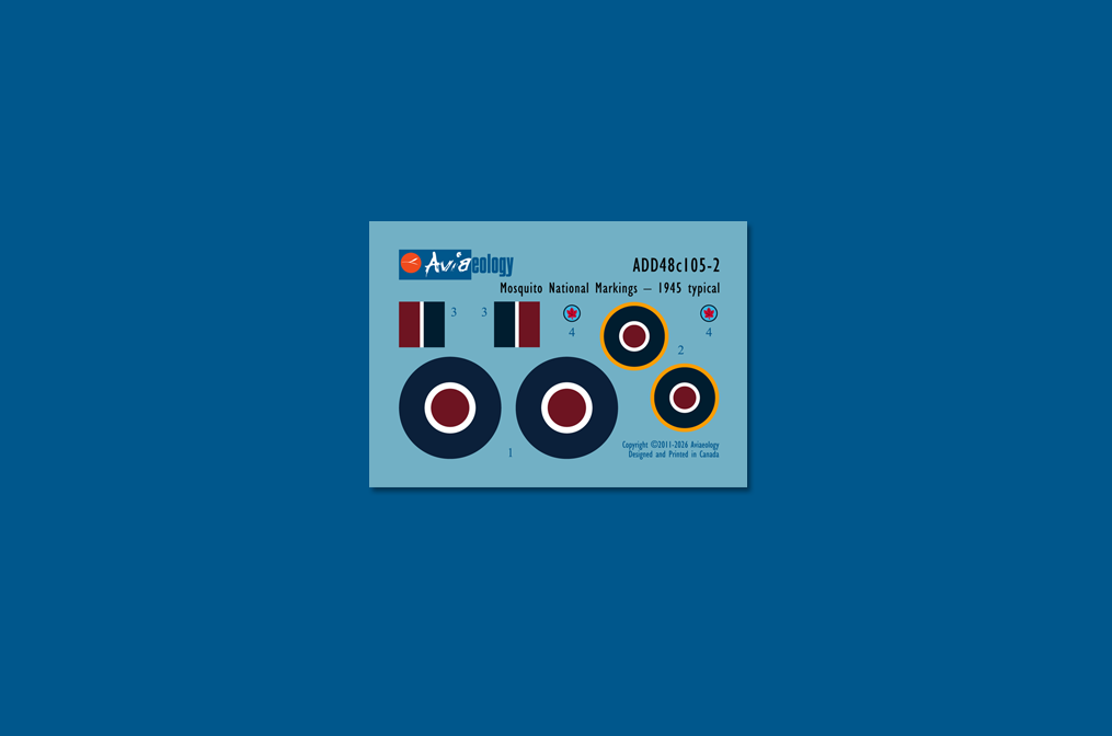 Aviaeology ADD48C105-2 1:48 de Havilland Mosquito National Markings – Typical early 1945 – early 1947
