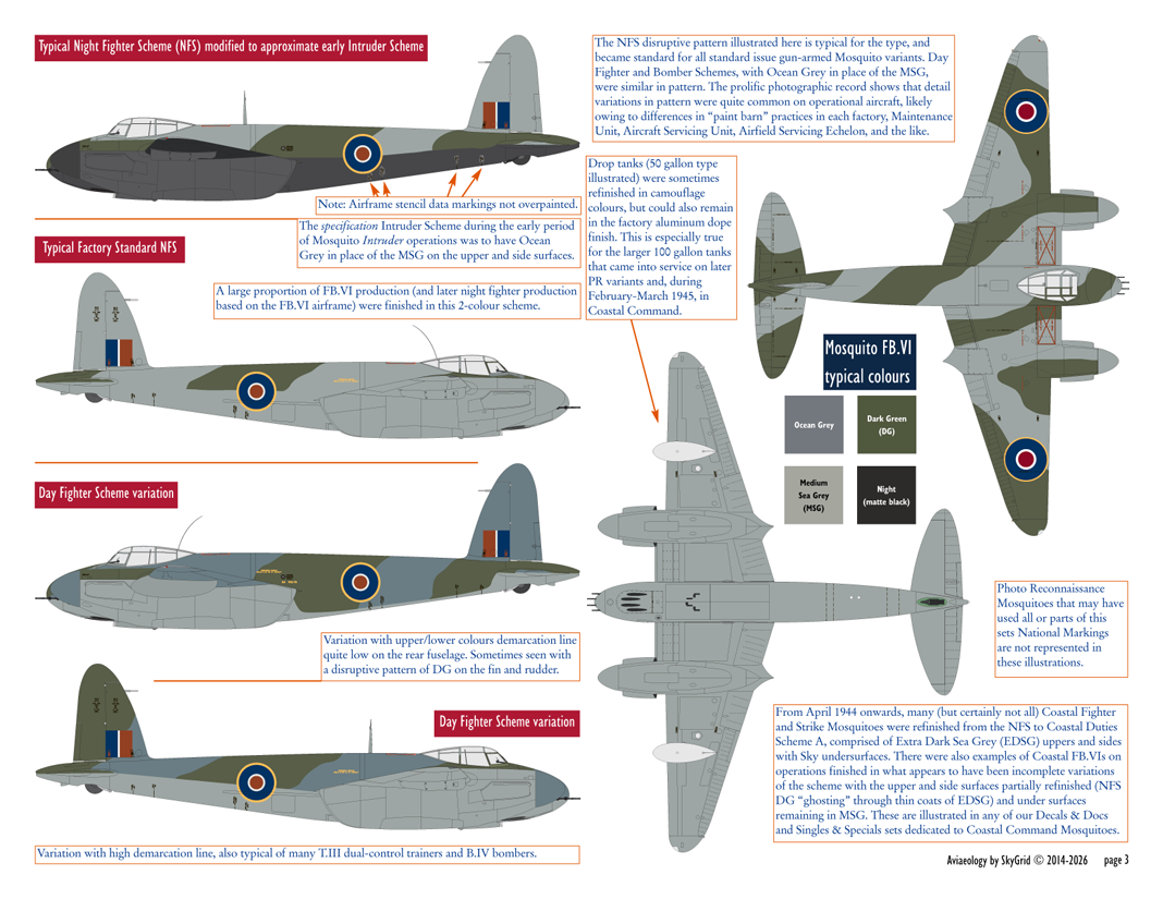 Aviaeology ADD48C105-3 1:48 de Havilland Mosquito National Markings – 2TAF/BAFO Variation Early 1945 – Early 1947