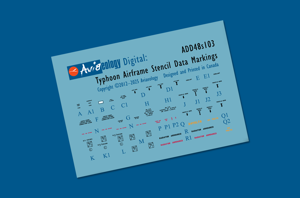 Aviaeology ADD48S103 1:48 Typhoon Airframe Stencil/Data Marking (Part 1)