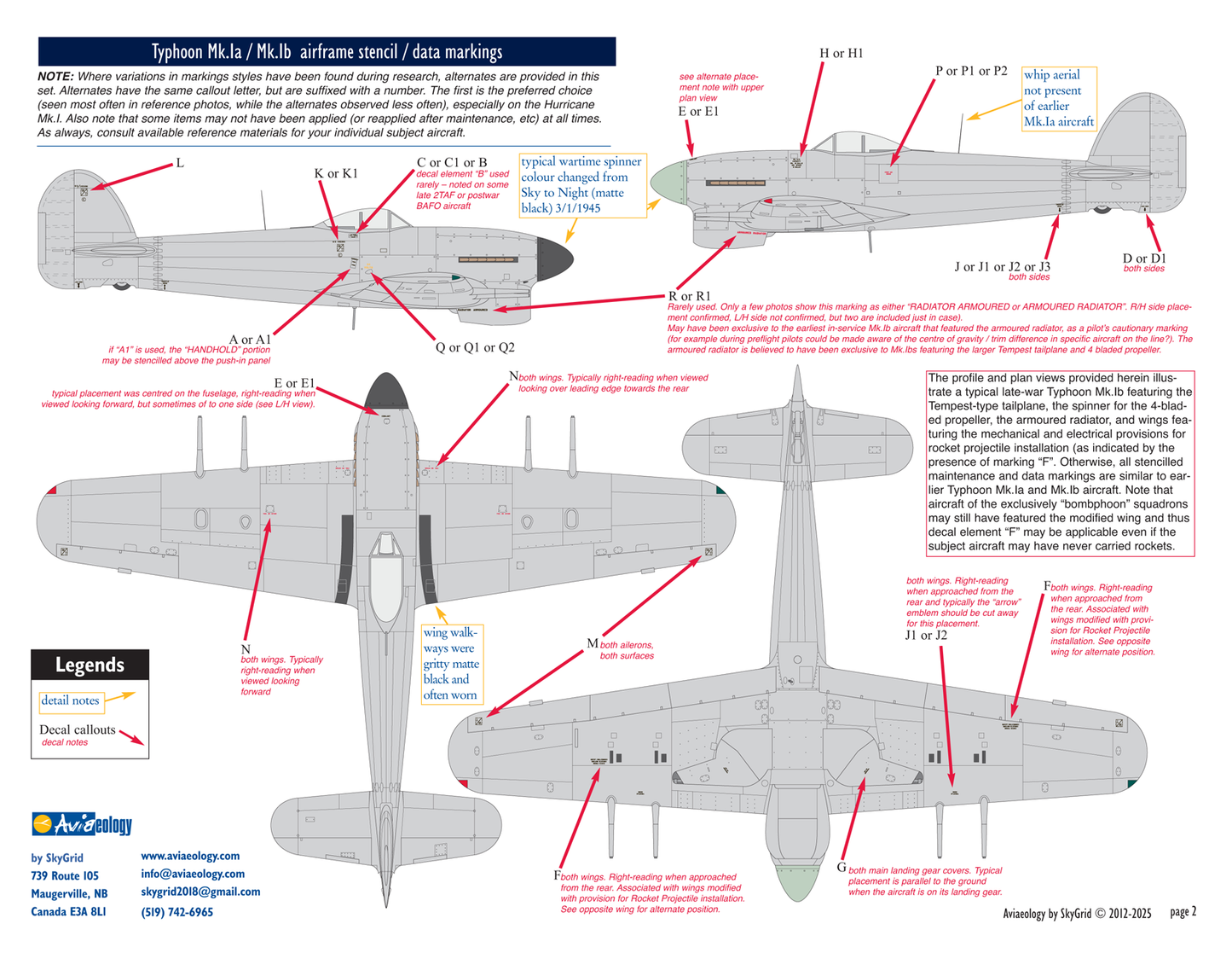 Aviaeology ADD48S103 1:48 Typhoon Airframe Stencil/Data Marking (Part 1)
