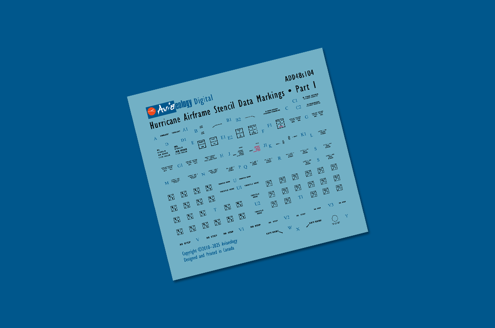 Aviaeology ADD48S104 1:48 Hawker Hurricane airframe stencil/data marking (part 1)
