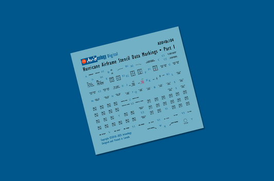 Aviaeology ADD48S104 1:48 Hawker Hurricane airframe stencil/data marking (part 1)