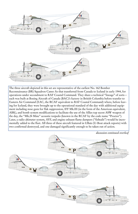 Aviaeology ADD72024-1 1:72 Canso As, 9754 (Hornell VC), 9759, & 9767 of 162 (BR) Squadron, RCAF (Full Set)