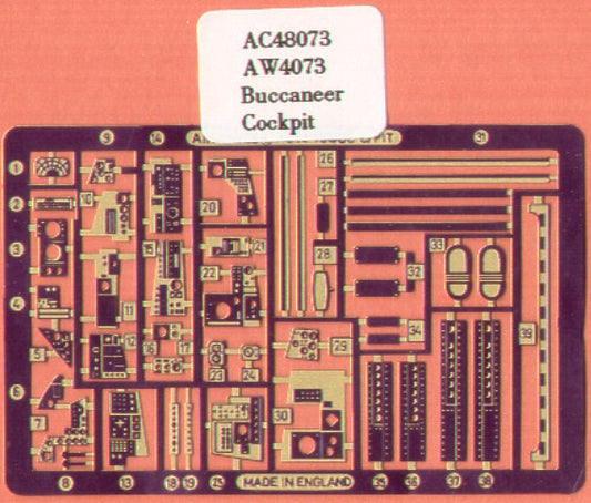 Airwaves (etched) AEC48073 1:48 Blackburn/Hawker-Siddeley Buccaneer S.2B Cockpit Set