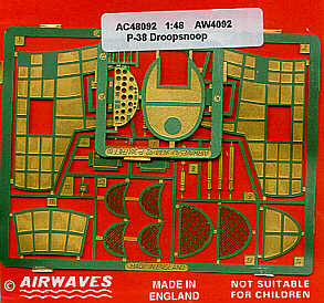 Airwaves (etched) AEC48092 1:48 Lockheed P-38 Lightning Droop snoot