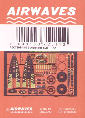 Airwaves (etched) AEC72011 1:72 Blackburn/Hawker-Siddeley Buccaneer S.2B Detail Set