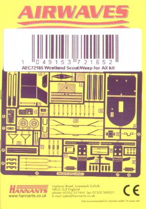 Airwaves AEC72165 1:72 Westland Scout/Wasp for Airfix