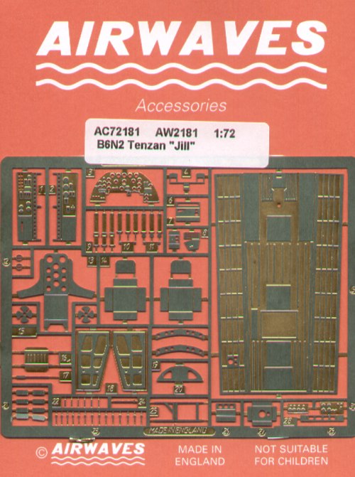 Airwaves (etched) AEC72181 1:72Nakajima B6N Tenzan 'Jill'