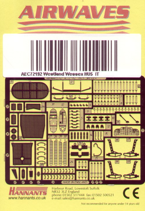Airwaves AEC72192 1:72 Westland Wessex HU.5 for Italeri