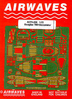 Airwaves AEC72209 1:72 Douglas TBD-1 'Devastator' wingfold, cockpit etc for Airfix