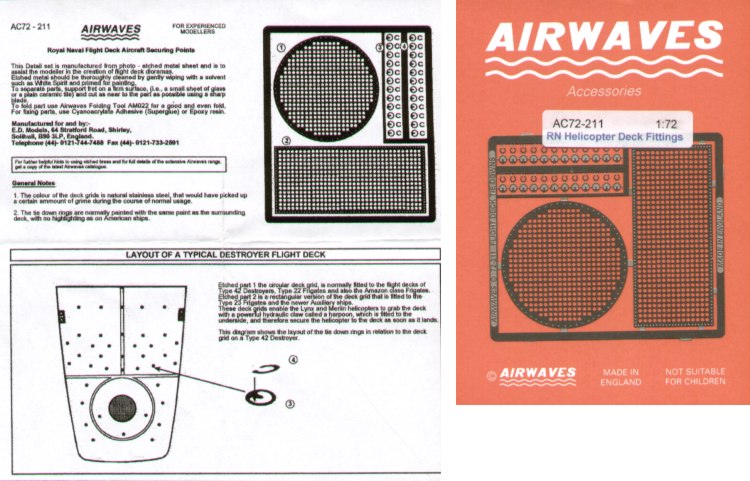 Airwaves (etched) AEC72211 1:72 Royal Navy/RN Helicopter Deck Securing Points
