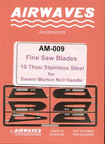 Airwaves (etched) AEM009 Fine Razor Saw Blade Set No.2