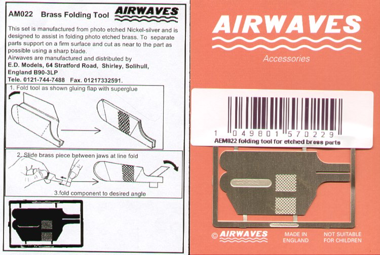 Airwaves (etched) AEM022 Etched Brass Folding/Bending Tool