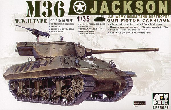 AFV Club AF35058 1:35 M36 Jackson 90mm WWII Version Tank Destroyer Motor Gun Carriage