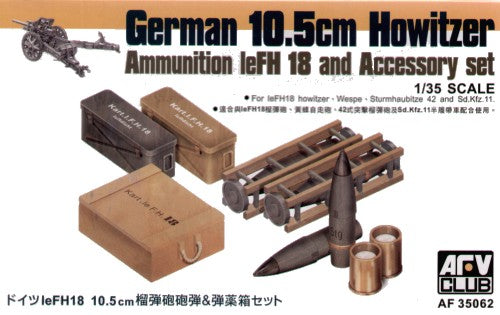 AFV Club AF35062 1:35 LeFH18 10.5cm Howitzer Ammunition & Injection Accessory Set