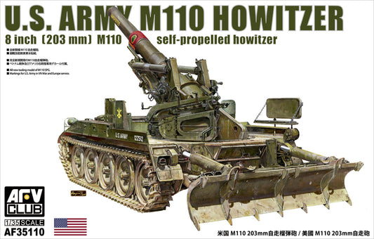 AFV Club AF35110 1:35 U.S. Army M110 Howitzer 8" 203mm/25.3cal) Self-Propelled Howitzer w/Recoil Anchor