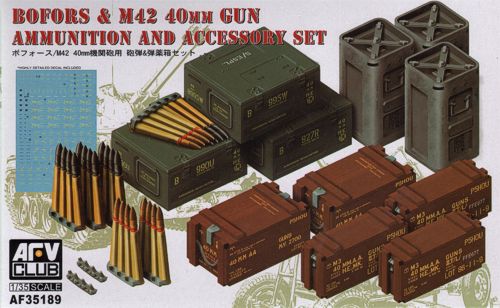 AFV Club AF35189 1:35 Bofors & M42 40mm Ammunition & Accessories Set