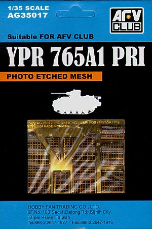 AFV Club AG35017 1:35 Photo-etch Mesh For YPR765A1 PRI