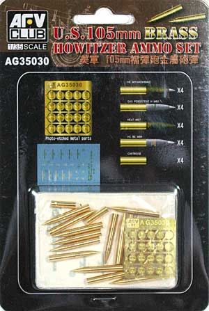 AFV Club AG35030 1:35 U.S. 105mm Howitzer Brass Ammo Set