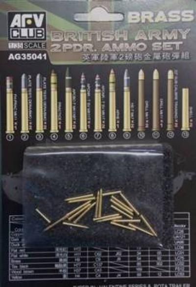 AFV Club AG35041 1:35 British 2Pdr Brass Ammo Set for Model Kits