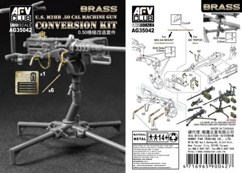 AFV Club AG35042 1:35 M2HB .50 Cal Machine Gun Brass Conversion Kit