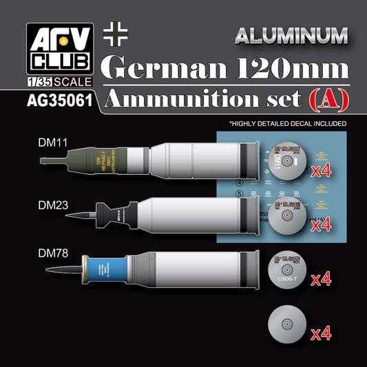 AFV Club AG35061 1:35 Modern German 120mm Tank Ammunition Set A (aluminium)