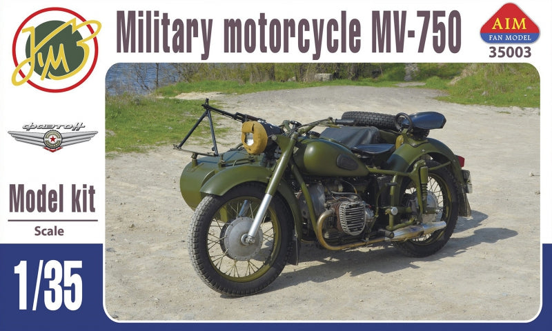 Aim Fan Model AFM35003 1:35 MV-750 Soviet Motorcycle with Sidecar