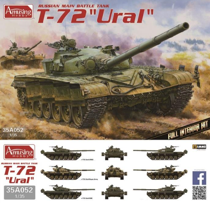 Amusing Hobby 35A052 1:35 Soviet T-72 'Ural' Russian Main Battle Tank Full Interior