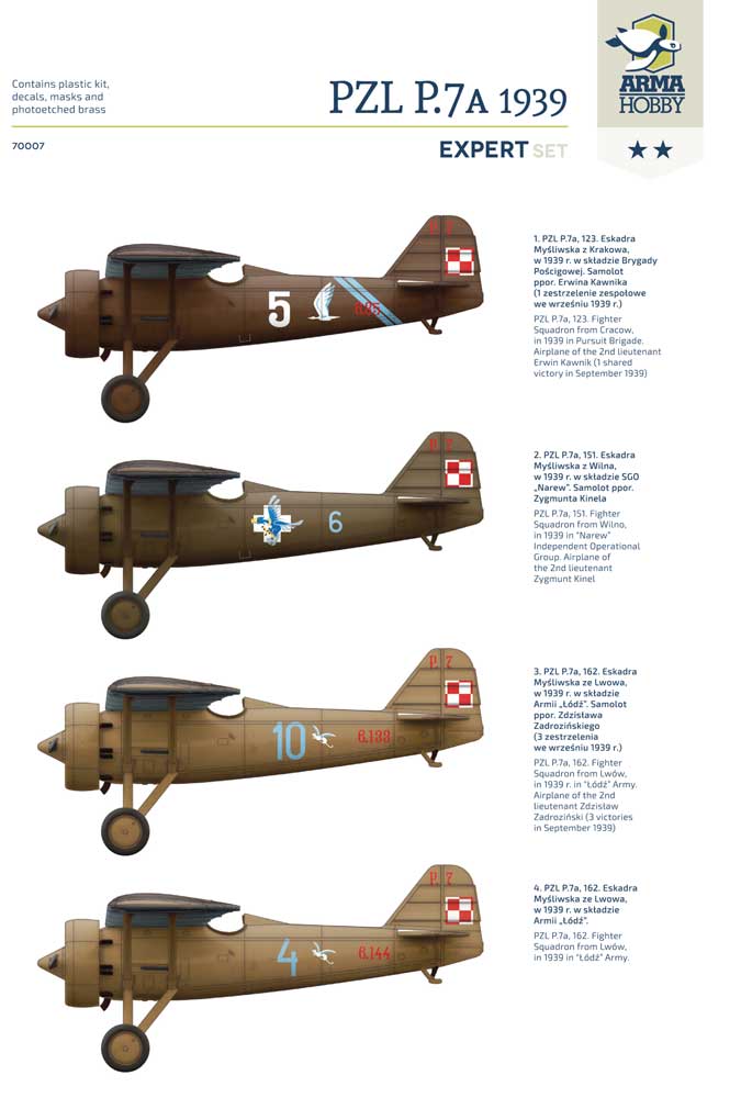 Arma Hobby 70007 1:72 PZL P.7a Expert Set 1939