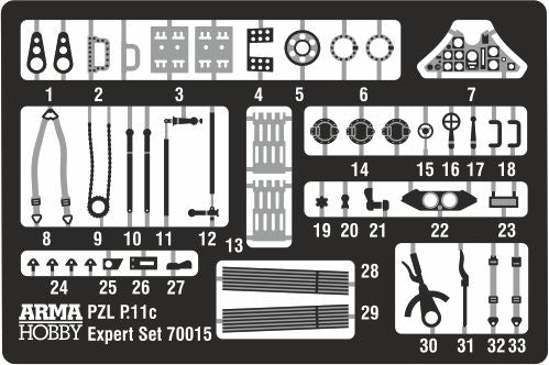 Arma Hobby AH70015 1:72 PZL P.11c Expert Set plastic/PE/decal Cartograf
