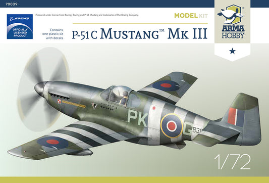 Arma Hobby 70039 1:72 North-American P-51C Mustang Mk.III