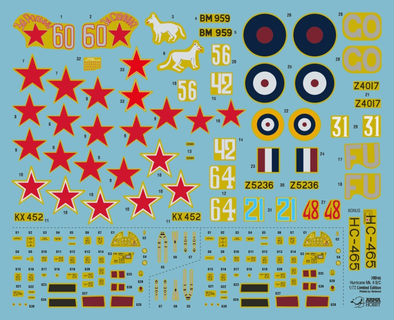 Arma Hobby 70045 1:72 Hawker Hurricane Mk.IIA/B/C 'Eastern Front' Deluxe Set