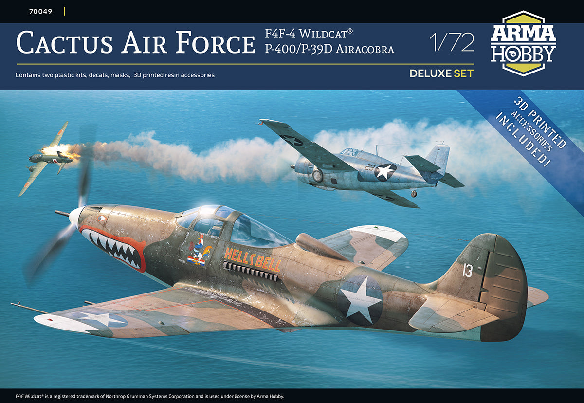 Arma Hobby 70049 1:72 Cactus Air Force Deluxe Set â Grumman F4F-4 Wildcat and Bell P-400/P-39D Airacobra over Guadalcanal